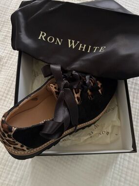 Ron White Suede Cheetah Sneakers